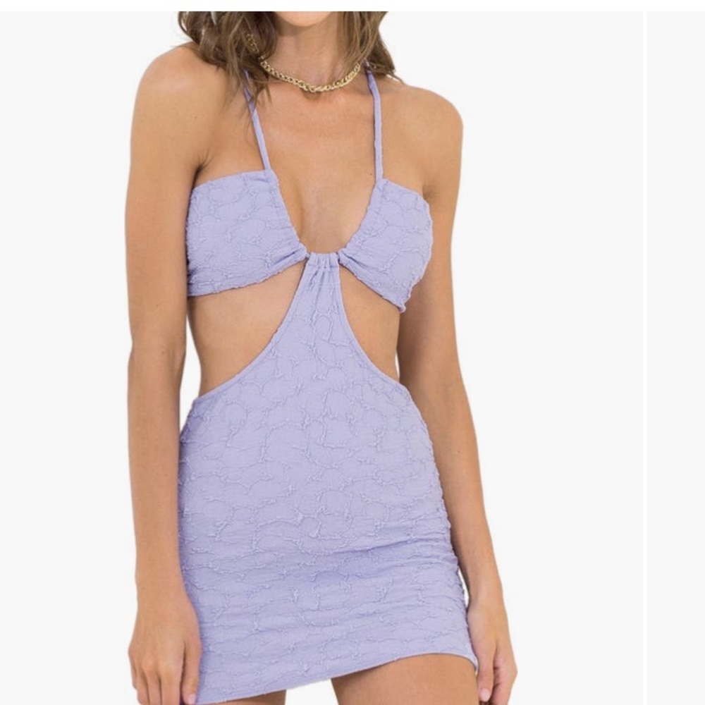 Lavender Cutout Mini Dress